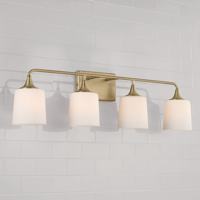 Capital Lighting 148941AD-541 Four Light Vanity, Aged Brass