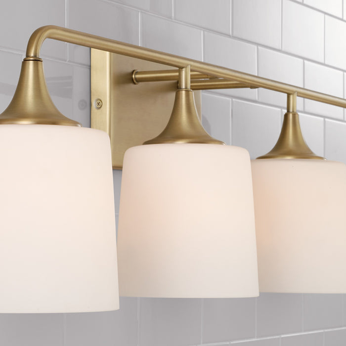 Capital Lighting 148941AD-541 Four Light Vanity, Aged Brass