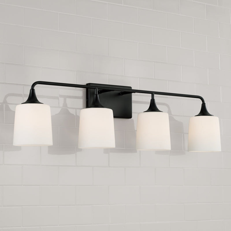 Capital Lighting 148941MB-541 Four Light Vanity, Matte Black