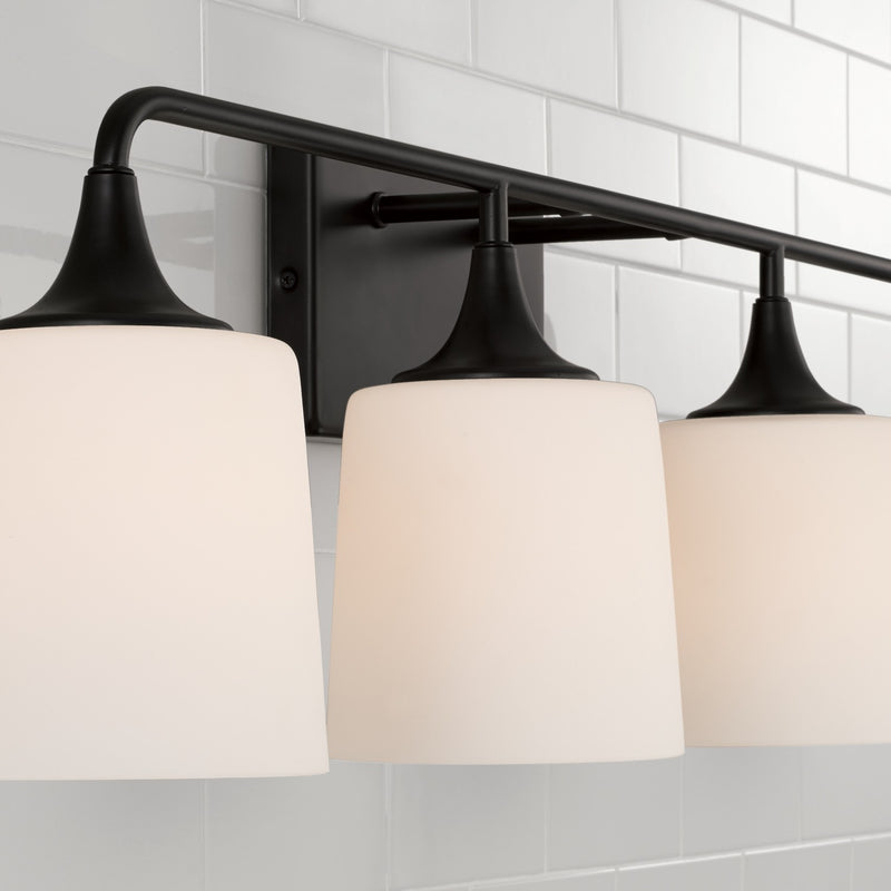 Capital Lighting 148941MB-541 Four Light Vanity, Matte Black