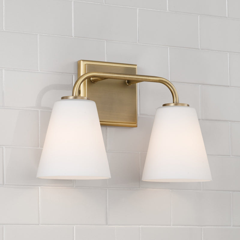 Capital Lighting 149421AD-543 Two Light Vanity, Aged Brass