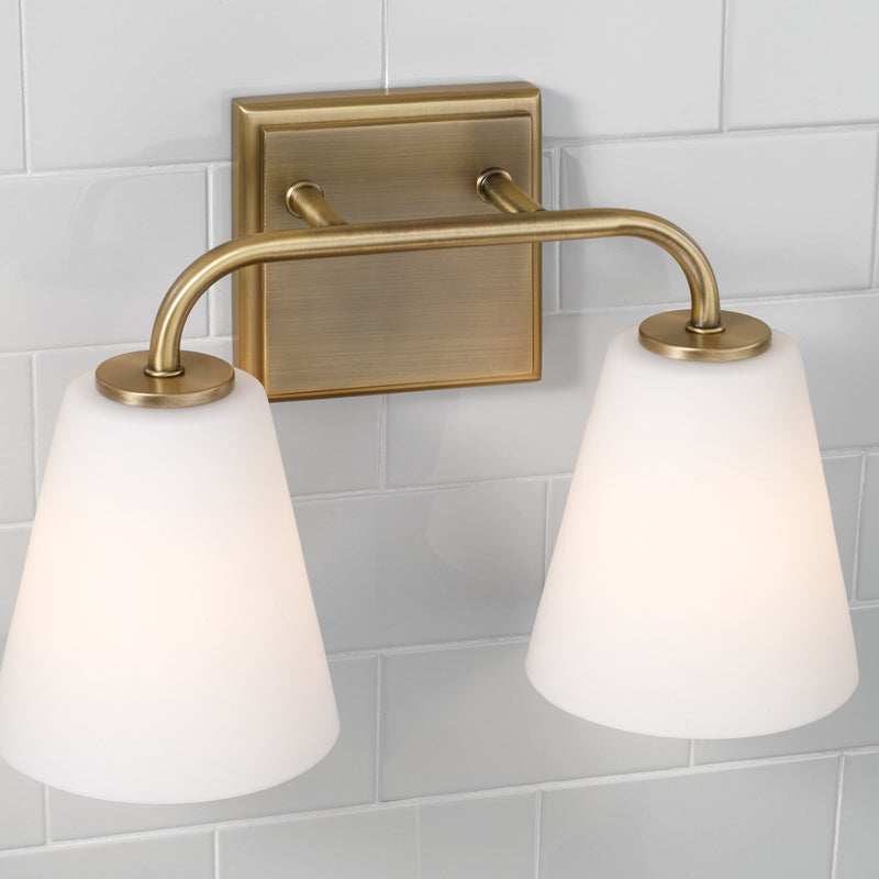 Capital Lighting 149421AD-543 Two Light Vanity, Aged Brass