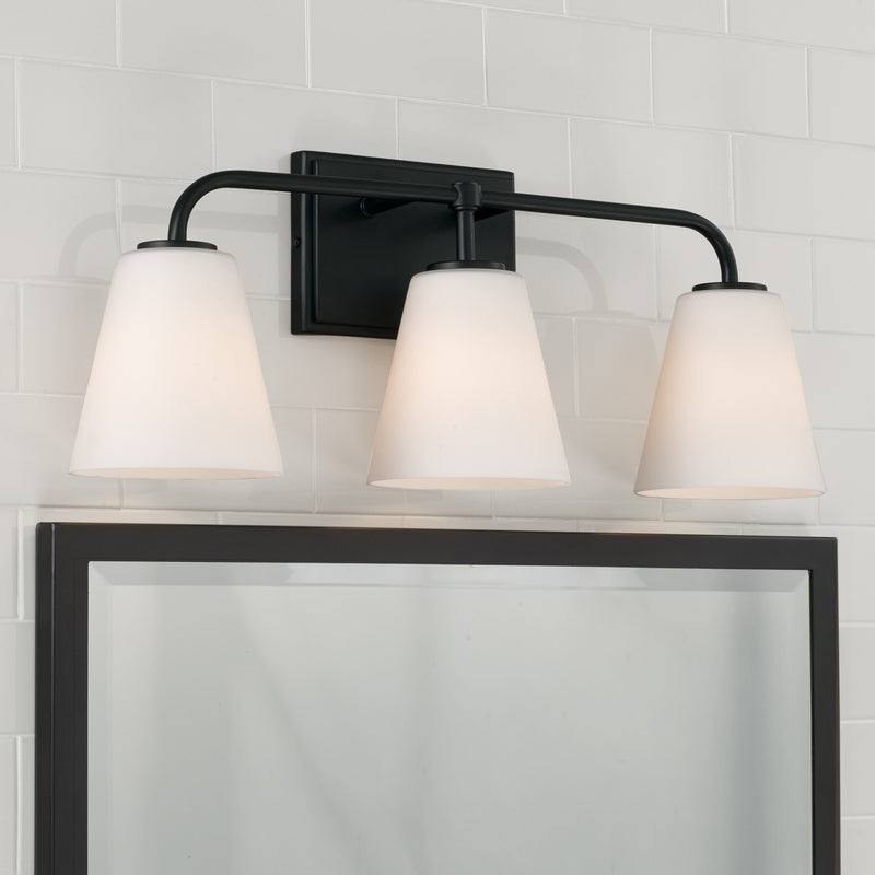 Capital Lighting 149431MB-543 Three Light Vanity, Matte Black