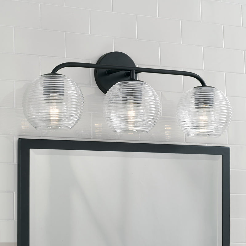 Capital Lighting 149931MB-544 Three Light Vanity, Matte Black