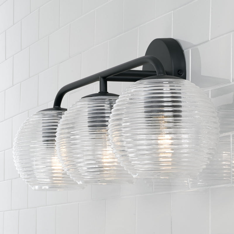 Capital Lighting 149931MB-544 Three Light Vanity, Matte Black