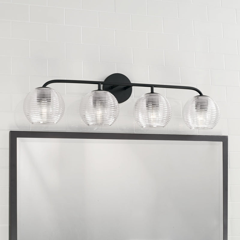 Capital Lighting 149941MB-544 Four Light Vanity, Matte Black