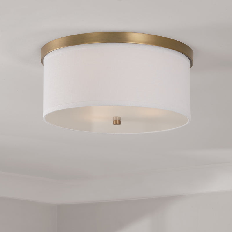 Capital Lighting 2015AD-480 Three Light Flush Mount, Aged Brass