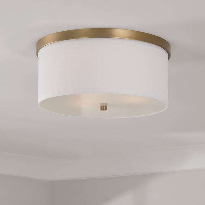 Capital Lighting 2015AD-480 Three Light Flush Mount, Aged Brass