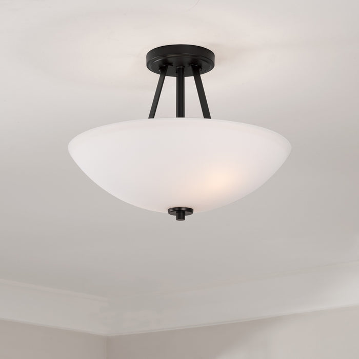 Capital Lighting 218921MB Two Light Dual Mount Semi Flush/Pendant, Matte Black