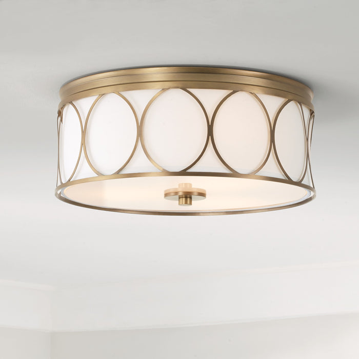 Capital Lighting 225131AD-683 Three Light Flush Mount, Aged Brass