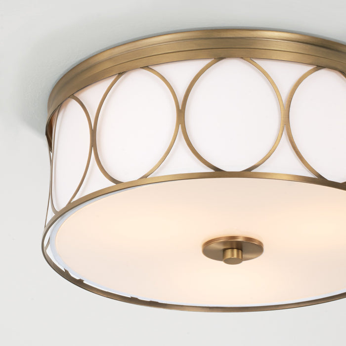 Capital Lighting 225131AD-683 Three Light Flush Mount, Aged Brass