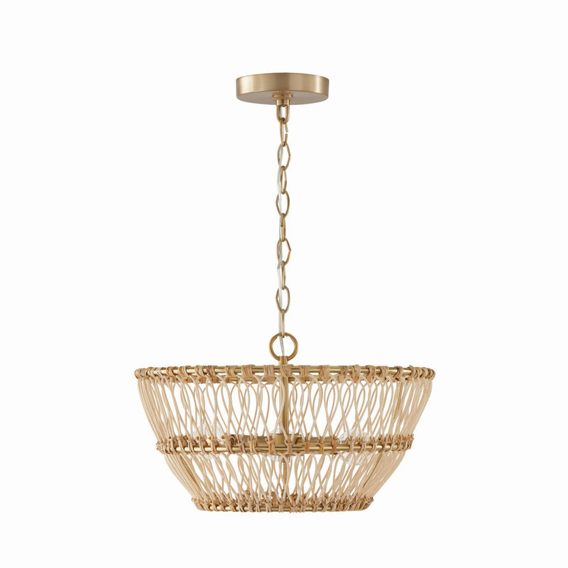 Capital Lighting 244131MA Three Light Dual Mount Semi Flush/Pendant, Matte Brass