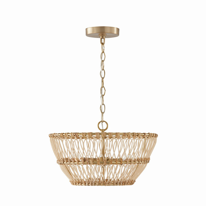 Capital Lighting 244131MA Three Light Dual Mount Semi Flush/Pendant, Matte Brass