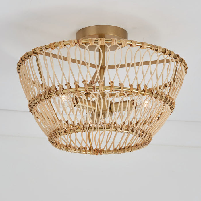 Capital Lighting 244131MA Three Light Dual Mount Semi Flush/Pendant, Matte Brass