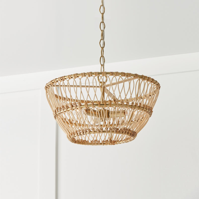 Capital Lighting 244131MA Three Light Dual Mount Semi Flush/Pendant, Matte Brass