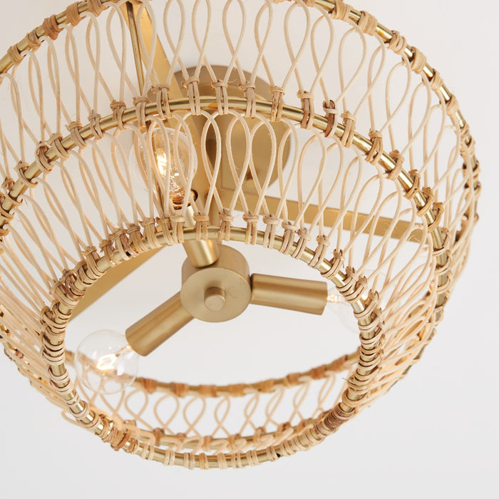 Capital Lighting 244131MA Three Light Dual Mount Semi Flush/Pendant, Matte Brass
