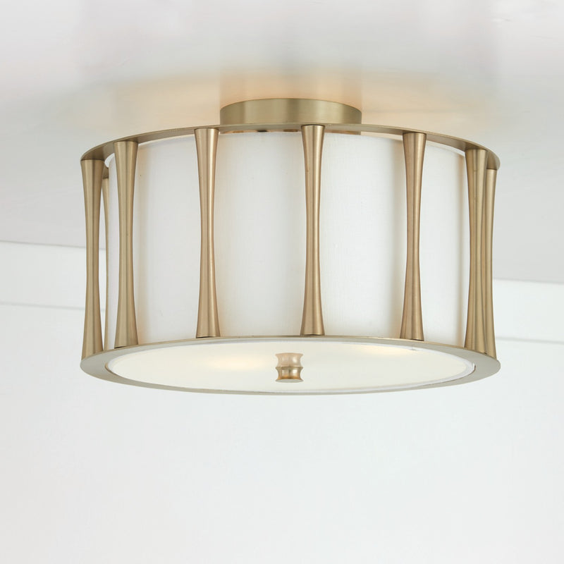 Capital Lighting 244631MA Three Light Dual Mount Semi Flush/Pendant, Matte Brass
