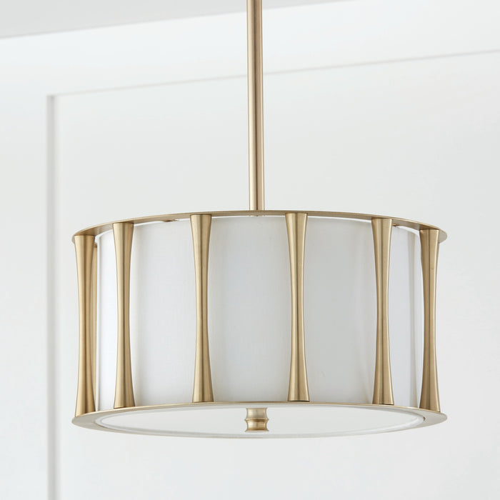 Capital Lighting 244631MA Three Light Dual Mount Semi Flush/Pendant, Matte Brass