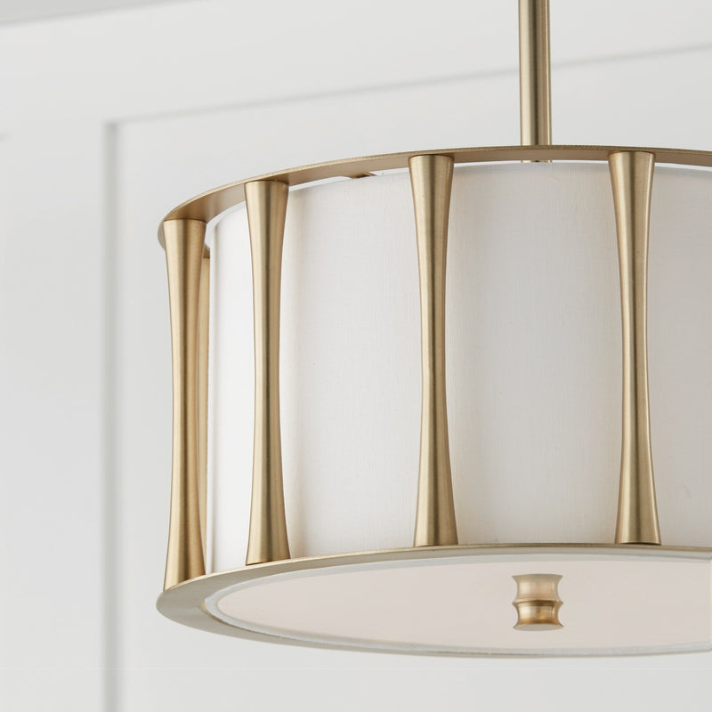 Capital Lighting 244631MA Three Light Dual Mount Semi Flush/Pendant, Matte Brass