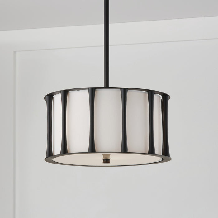 Capital Lighting 244631MB Three Light Dual Mount Semi Flush/Pendant, Matte Black