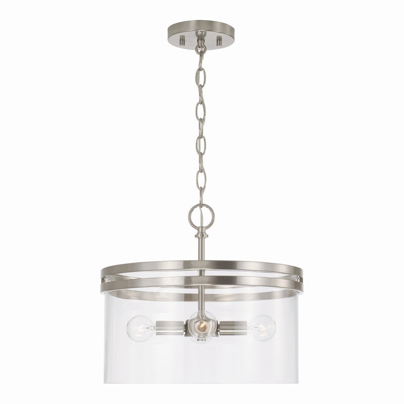 Capital Lighting 248741BN Four Light Dual Mount Semi Flush/Pendant, Brushed Nickel