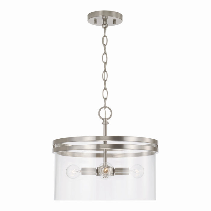 Capital Lighting 248741BN Four Light Dual Mount Semi Flush/Pendant, Brushed Nickel