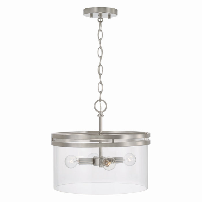 Capital Lighting 248741BN Four Light Dual Mount Semi Flush/Pendant, Brushed Nickel