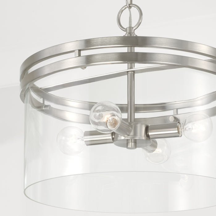 Capital Lighting 248741BN Four Light Dual Mount Semi Flush/Pendant, Brushed Nickel