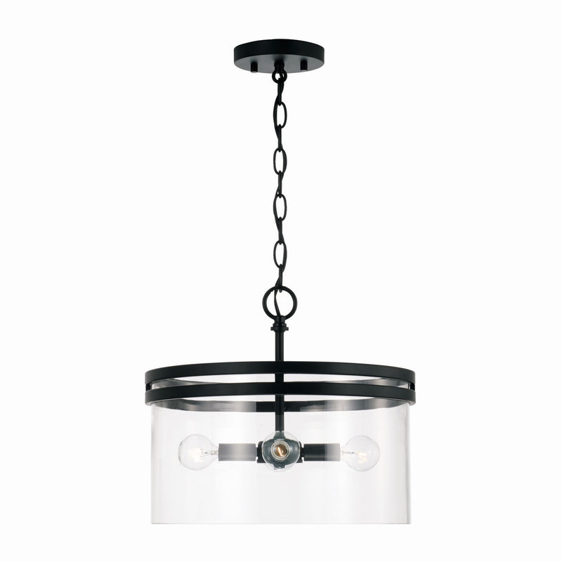 Capital Lighting 248741MB Four Light Dual Mount Semi Flush/Pendant, Matte Black