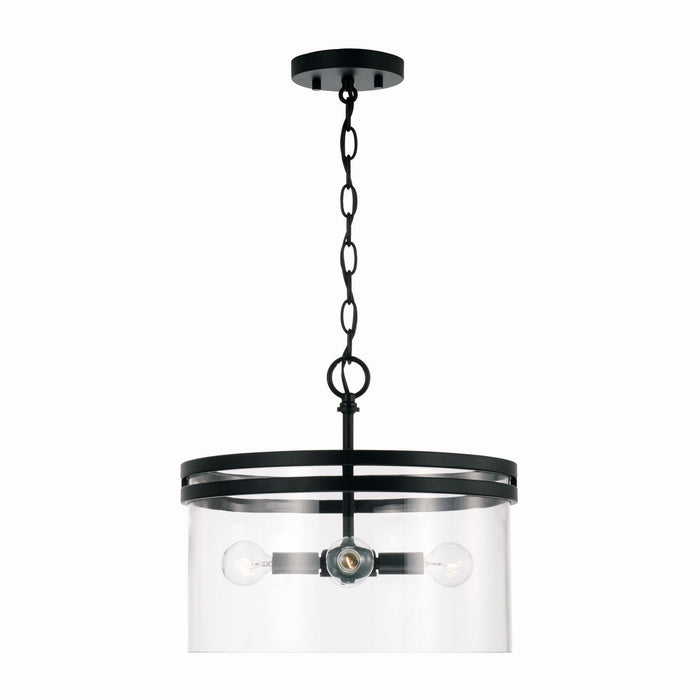 Capital Lighting 248741MB Four Light Dual Mount Semi Flush/Pendant, Matte Black