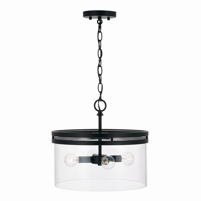 Capital Lighting 248741MB Four Light Dual Mount Semi Flush/Pendant, Matte Black