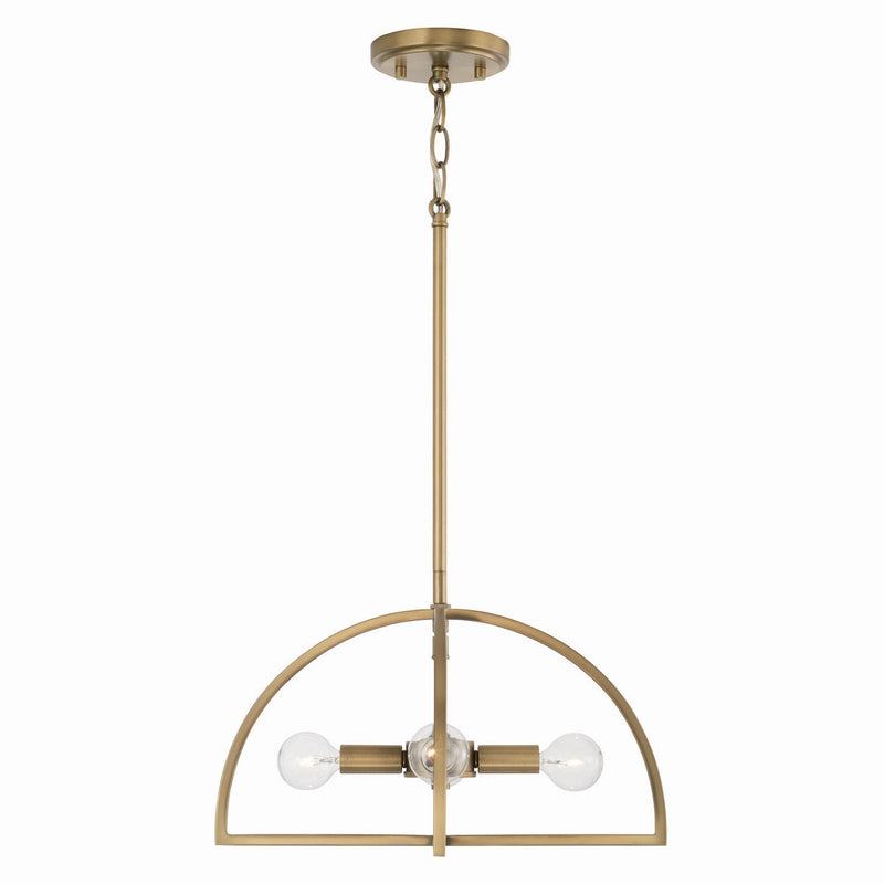 Capital Lighting 248841AD Four Light Dual Mount Semi Flush/Pendant, Aged Brass