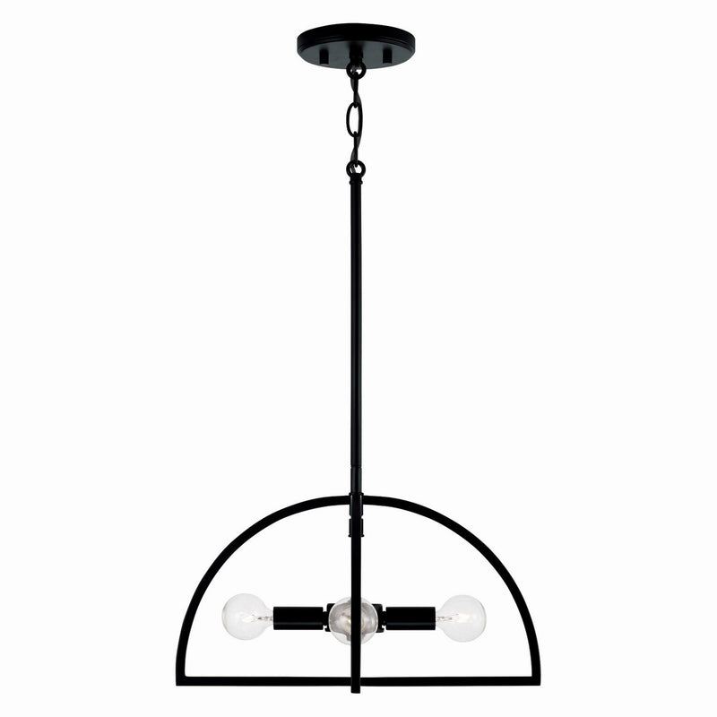Capital Lighting 248841MB Four Light Dual Mount Semi Flush/Pendant, Matte Black