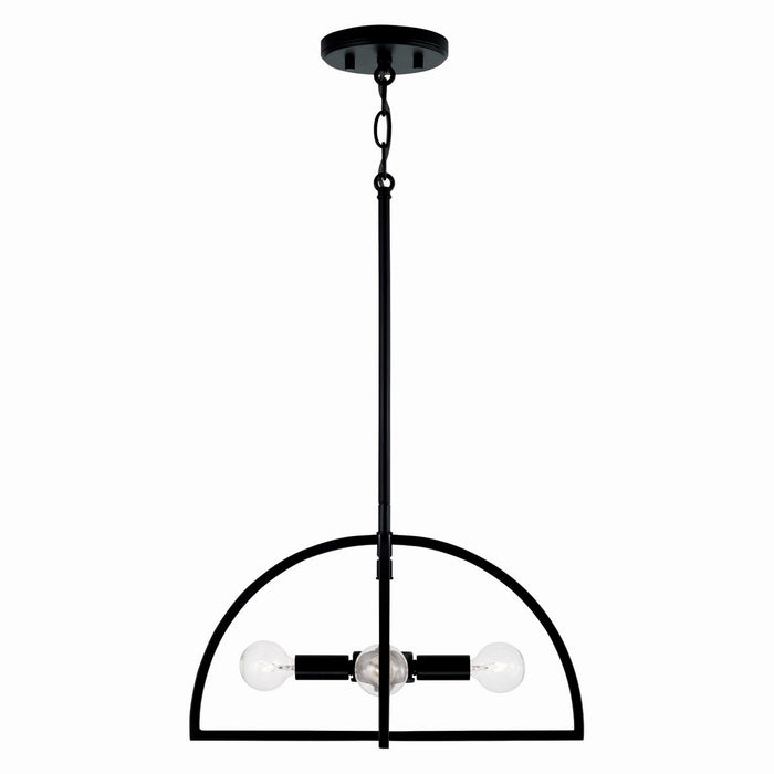 Capital Lighting 248841MB Four Light Dual Mount Semi Flush/Pendant, Matte Black
