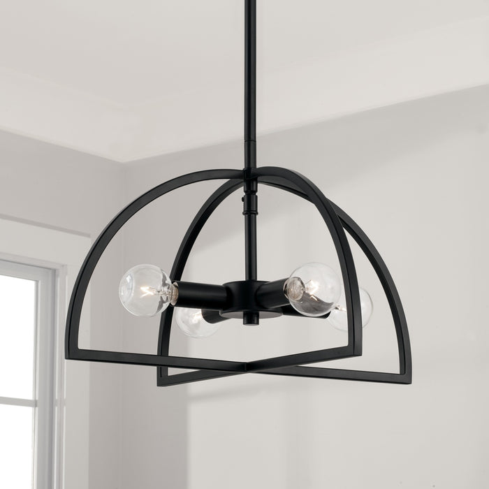 Capital Lighting 248841MB Four Light Dual Mount Semi Flush/Pendant, Matte Black
