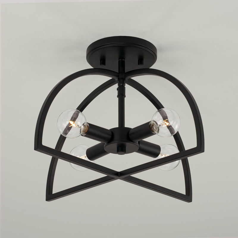 Capital Lighting 248841MB Four Light Dual Mount Semi Flush/Pendant, Matte Black