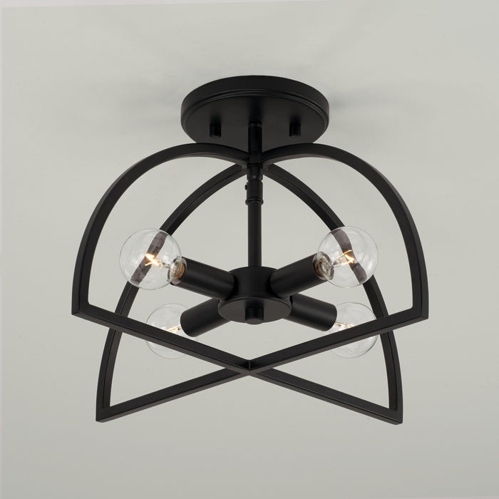 Capital Lighting 248841MB Four Light Dual Mount Semi Flush/Pendant, Matte Black