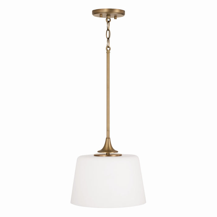Capital Lighting 248911AD One Light Dual Mount Semi Flush/Pendant, Aged Brass