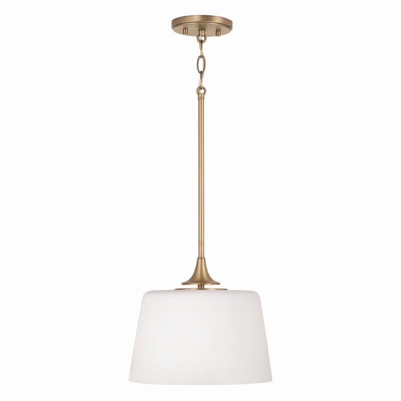 Capital Lighting 248911AD One Light Dual Mount Semi Flush/Pendant, Aged Brass