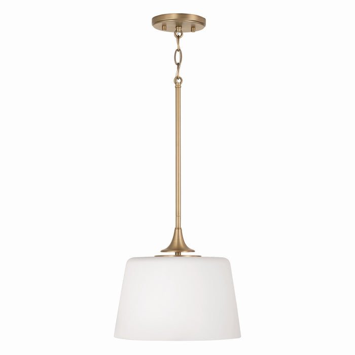 Capital Lighting 248911AD One Light Dual Mount Semi Flush/Pendant, Aged Brass