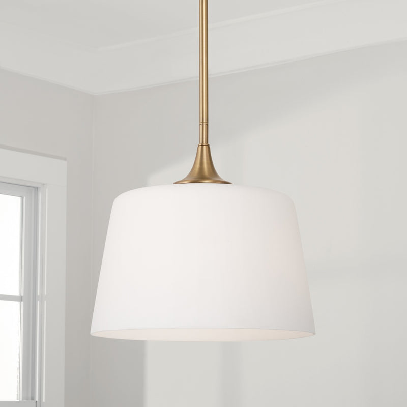 Capital Lighting 248911AD One Light Dual Mount Semi Flush/Pendant, Aged Brass
