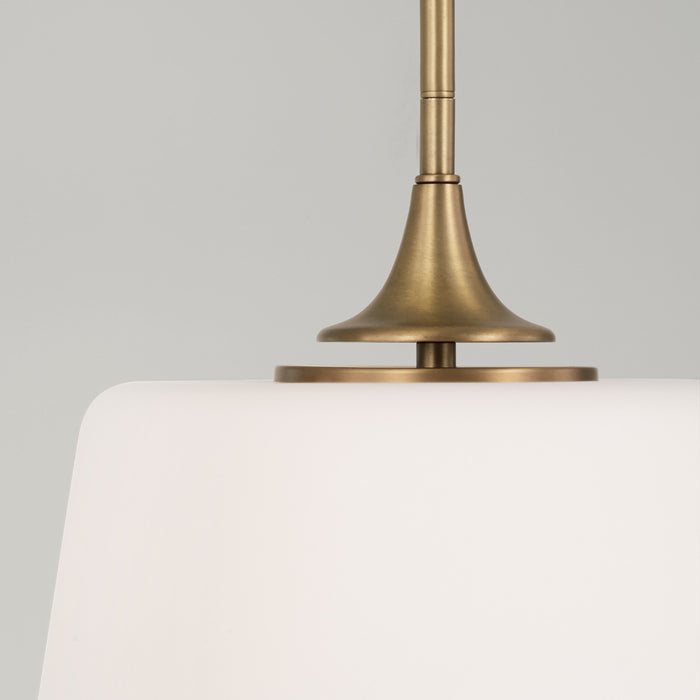 Capital Lighting 248911AD One Light Dual Mount Semi Flush/Pendant, Aged Brass