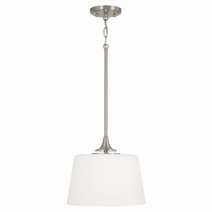 Capital Lighting 248911BN One Light Dual Mount Semi Flush/Pendant, Brushed Nickel