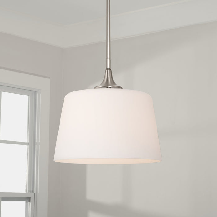 Capital Lighting 248911BN One Light Dual Mount Semi Flush/Pendant, Brushed Nickel