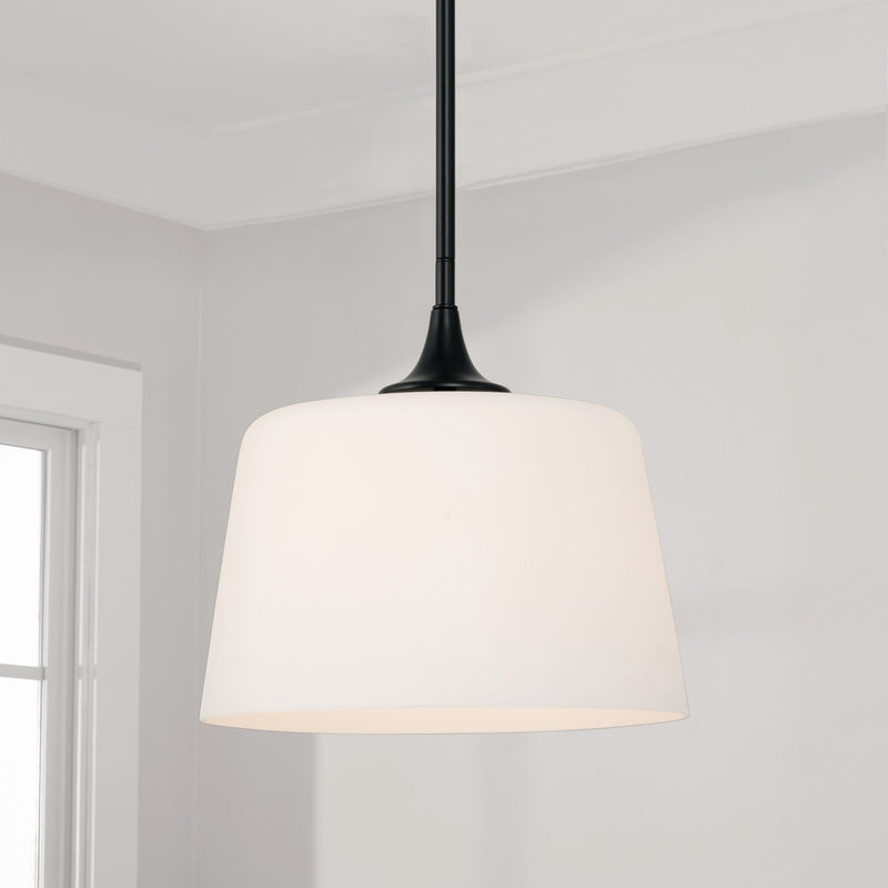 Capital Lighting 248911MB One Light Dual Mount Semi Flush/Pendant, Matte Black