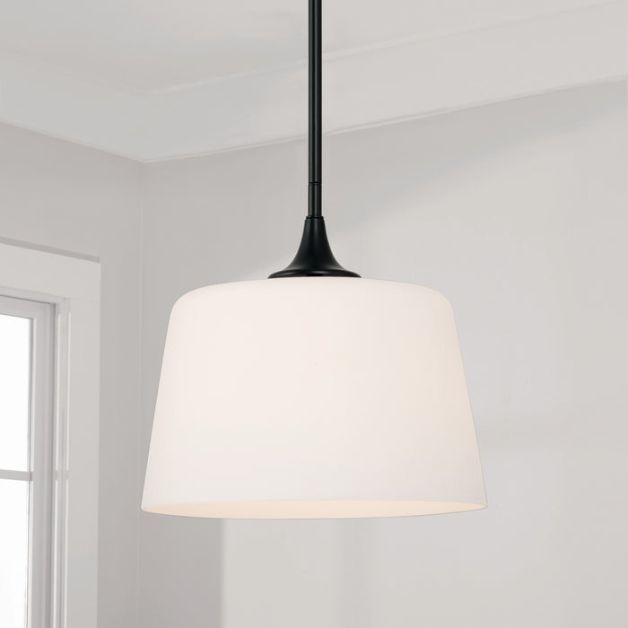 Capital Lighting 248911MB One Light Dual Mount Semi Flush/Pendant, Matte Black