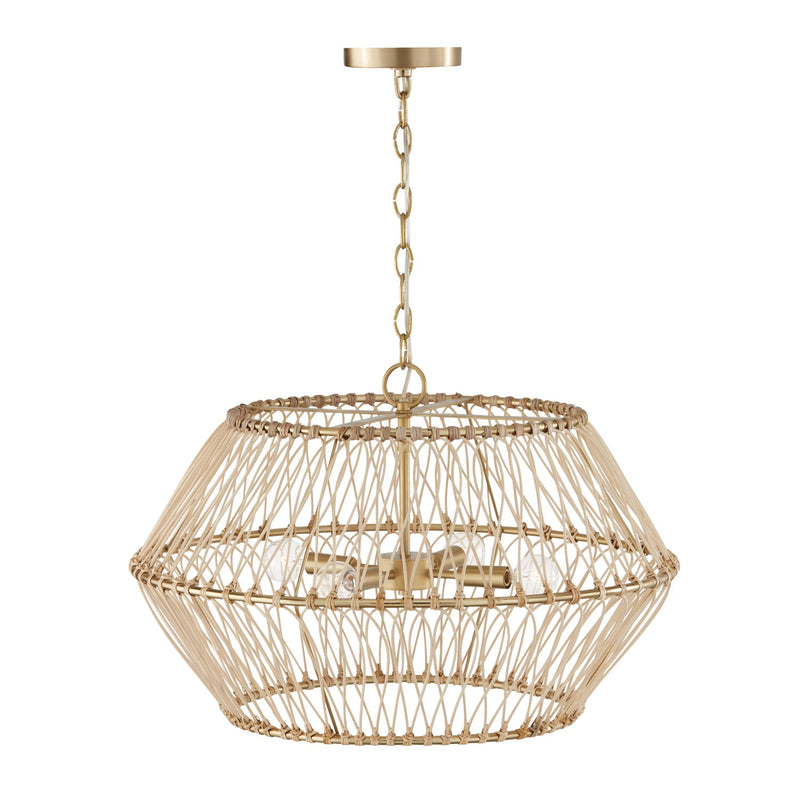 Capital Lighting 344142MA Four Light Pendant, Matte Brass