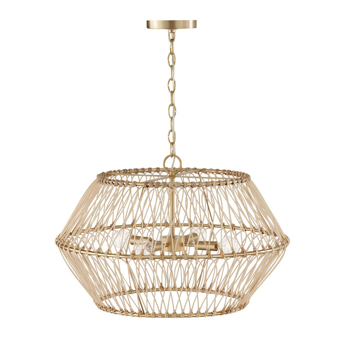 Capital Lighting 344142MA Four Light Pendant, Matte Brass