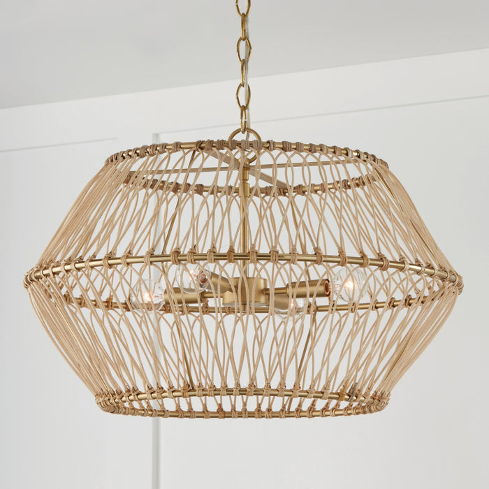 Capital Lighting 344142MA Four Light Pendant, Matte Brass