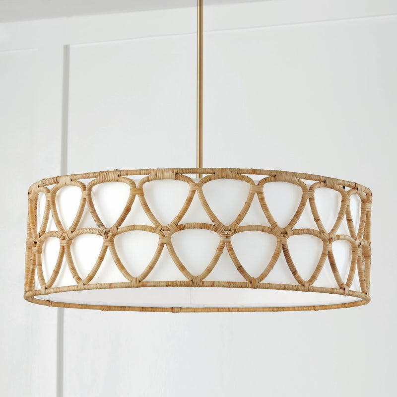Capital Lighting 347242MA Four Light Pendant, Matte Brass